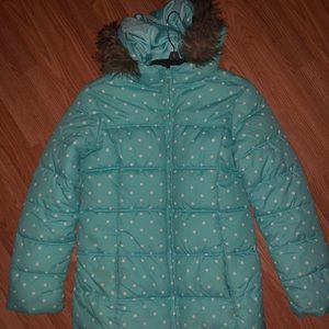 Turquoise size 14 girls winter coat